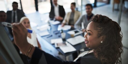 Image of a professional woman exuding confidence in the workplace