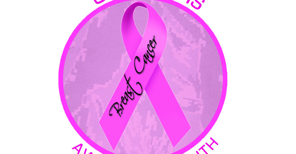 Image featuring a breast cancer awareness ribbon with an African map in the background.