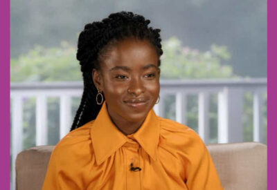 Amanda Gorman speaking during an interview with Oprah Winfrey