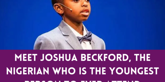 Image of Joshua Beckford, the remarkable Nigerian prodigy, at Oxford University.