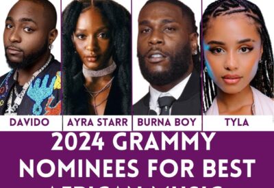 Image of Grammy Nominations list with African artists