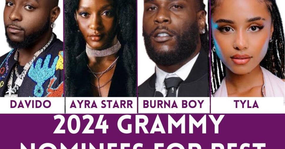 Image of Grammy Nominations list with African artists