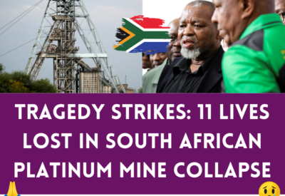 Image featuring the entrance of a South African platinum mine.