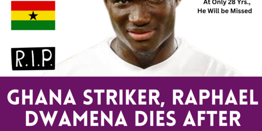 Former Ghana striker Raphael Dwamena has died after collapsing in Saturday during an Albanian Super League soccer match.