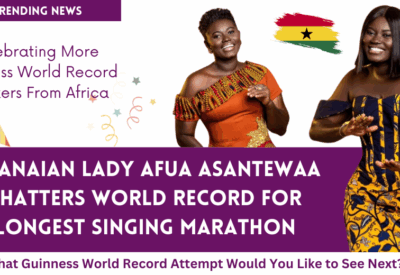 Image featuring Afua Asantewaa during her world record attempt.