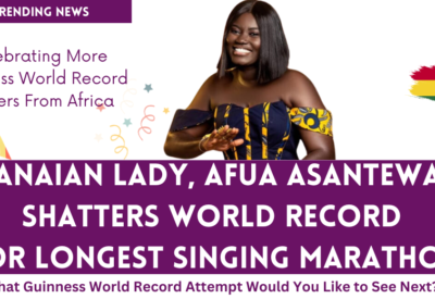 Afua Asantewaa breaking the Guinness World Record in singing