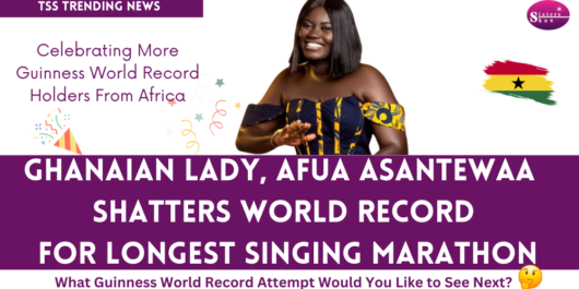 Afua Asantewaa breaking the Guinness World Record in singing