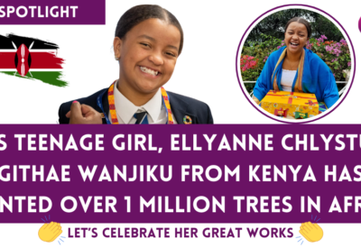 Ellyanne Chlystun-Githae Wanjiku planting trees in Kenya
