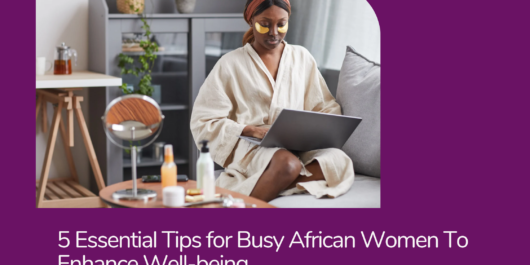 Illustration of busy African women practicing self-care for Wellness Wednesday