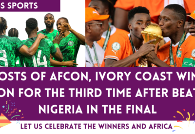Image of Ivory Coast and South African soccer teams celebrating their victories in the AFCON tournament.
