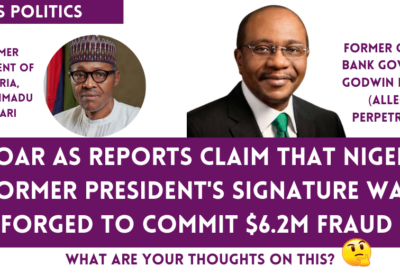 Newspaper headline about Nigeria