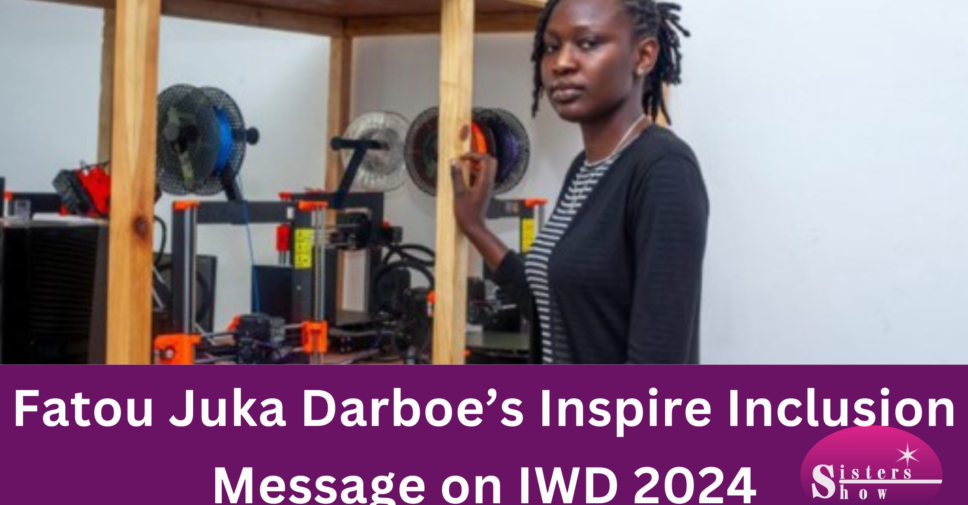 Image of Fatou Juka Darboe delivering a message on International Women