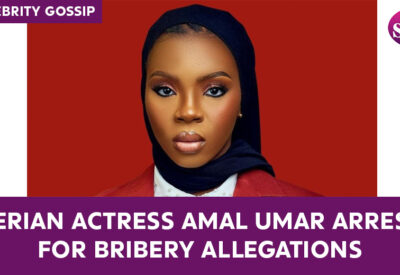 Nigerian actress Amal Umar being escorted by authorities after her arrest on bribery allegations