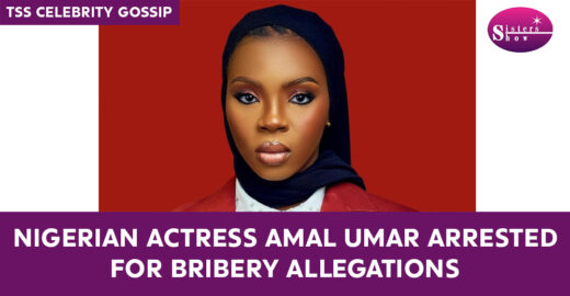 Nigerian actress Amal Umar being escorted by authorities after her arrest on bribery allegations