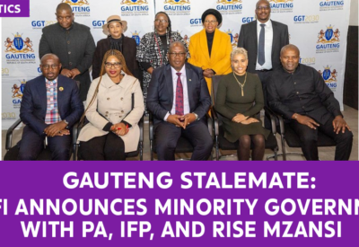Gauteng minority government news