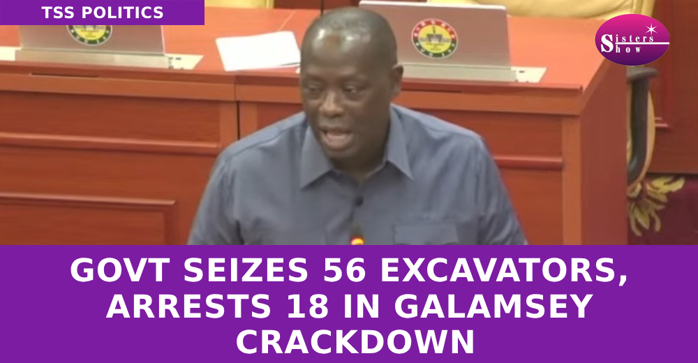 Govt Seizes 56 Excavators, Arrests 18 in Galamsey Crackdown